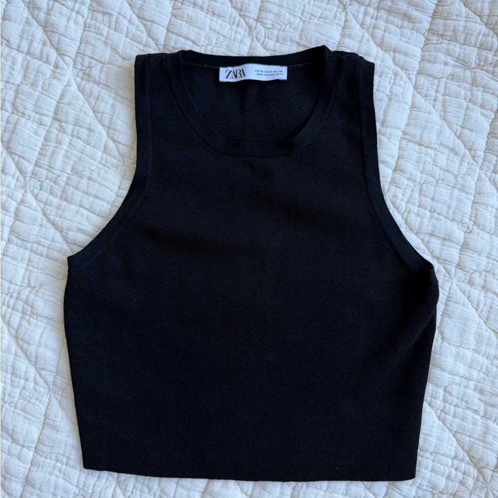 Zara Black Sleeveless Women's Top